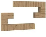 vidaXL TV-Schrankset Wandmontiert 10 pcs Artisan-Eiche Holzwerkstoff