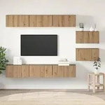 vidaXL TV-Schr&auml;nke 8 pcs Handwerklich gefertigter Eichenholz