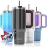 Thermobecher 30oz Edelstahl 891 ml + 1xDeckel Schwarz Gl&auml;nzend