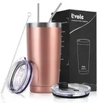 Thermobecher 20oz 600ml Strohhalm Deckel Edelstahl Doppelwandig Vakuum