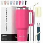 Thermobecher Edelstahl Doppelwandig Auslaufsicher 591 ml Dunkelrosa