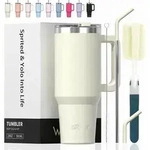 Thermobecher doppelwandig Edelstahl auslaufsicher 20oz 591 ml Beige