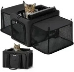 Pecute Transportbox Katze f&uuml;r Katzen & Kleine Hunde, Faltbar mit...