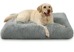 Hundebett 105x70cm waschbar Pl&uuml;sch Grau L 105 x B 70 x H 9 cm