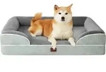 Hundebett Orthop&auml;disches Memory L 89 x B 56 x H 17 cm Gr&auml;uliches Gr&uuml;n