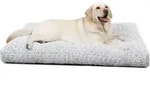 Hundebett Gro&szlig;e Hunde Waschbar Flauschig Hellgrau L 90 x B 60 x H 8 cm