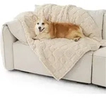 Hundedecke Waschbar 120x100 Sofa Coral Fleece L (120x100cm) Cremewei&szlig;