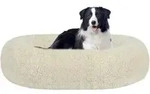 Hundebett orthop&auml;disches Donut rund L 90 x B 90 x H 20 cm Beige