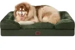 Hundebett Orthop&auml;disches L 132 x B 104 x H 20 cm Dunkel Gr&uuml;n