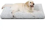 Hundebett XL waschbar flauschig Hellgrau L 105 x B 70 x H 9 cm