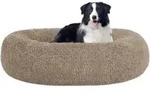 Hundebett Orthop&auml;disches Rund Donut L 90 x B 90 x H 20 cm Kamelbraun