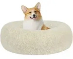 Hundebett orthop&auml;disches rund Donut L 70 x B 70 x H 20 cm Beige