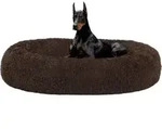 Hundebett orthop&auml;disches rund Donut L 120 x B 120 x H 20 cm Braun