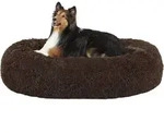 Hundebett orthop&auml;disches rund Donut L 80 x B 80 x H 20 cm Braun