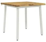 vidaXL 60 x 55 x 75 cm Massivholz Akazie Wei&szlig; Rechtwinklig