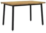 vidaXL 120 x 80 x 75 cm Massivholz Akazie Wei&szlig; und Schwarz