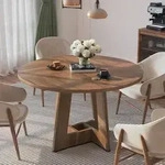 APICIZON Esstisch Rund f&uuml;r 4&ndash;6 Personen, Brauner K&uuml;chentisch, 120cm Esstisch