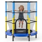 VEVOR Trampolin Mini f&uuml;r Kinder mit 60 kg Tragkraft Sicherheitsnetz 140 cm,