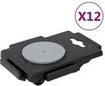 vidaXL Transportroller mit 8 Rollen 12 Stk Schwarz Polypropylen 150 kg
