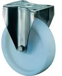 Bockrolle 125mm HS110 Platte,Kst.wei&szlig;,ER,RL HS110.B14.125