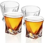 Intirilife 4x Whisky Glas in KRISTALL KLAR 'TWISTED' &ndash; Old Fashioned Whiskey