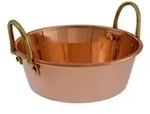 Topf, Marmeladentopf - Kupfer und Messing, Durchmesser: 16 cm