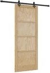 vidaXL Schiebet&uuml;r Nat&uuml;rlich und Schwarz 86 x 211 cm