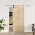 vidaXL Schiebet&uuml;r Natur 100 x 208 cm Massives Kiefernholz