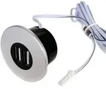 kalb | Einbau USB-Hub, Silbergrau, Steckdose f&uuml;r Smartphone, Tablet, E-Reader