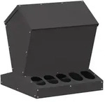 vidaXL H&uuml;hnerf&uuml;tterer Schwarz 40 x 40 x 45 cm Kaltgewalzter Stahl