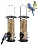 Vogelfutterspender 2 St&uuml;ck 21,5cm transparent mit 2 Futterstellen