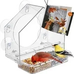 Fenster-Vogelfutterhaus mit 5 Saugn&auml;pfen, windfest, kausicher, PC-klar