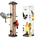 iBorn Vogelfutterspender Metall 38cm 6 Anflugpl&auml;tze Kaffee