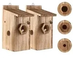 2er Vogelhaus Bausatz Holz Wetterfest Nistkasten f&uuml;r Gartenv&ouml;gel