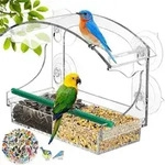Fenster Vogelfutterhaus Acryl mit 4 Saugn&auml;pfen transparent