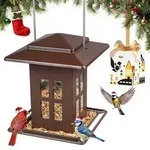 iBorn Vogelfutterstation Metall 18cm Dach 1,1kg 8 Anschl&uuml;sse Bronze