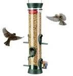 Vogelfutterspender 38cm mit 6 Anflugstangen, gr&uuml;n