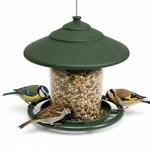 Vogelfutterspender zum Aufh&auml;ngen, gr&uuml;n, transparent, mit Drehverschluss