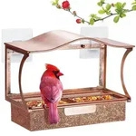 HouseSapp Vogelfutterhaus Metall mit 4 Saugn&auml;pfen rostfrei