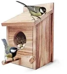 Vogelhaus Holz mit 60mm Einflugloch und Sitzstange