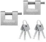 Edelstahl-Vorh&auml;ngeschloss D-Form 60mm gleichschlie&szlig;end 2 St&uuml;ck