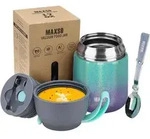 Thermobeh&auml;lter Edelstahl Kinder L&ouml;ffel Suppe Regenbogenfarben 500 ml