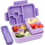 Brotdose Kinder 1300ML Auslaufsicher 5 F&auml;cher Bento Lila
