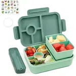 Brotdose Kinder Lunchbox Bento Auslaufsicher 1300ml 5 Dunkelgr&uuml;n