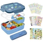 Brotdose Kinder Bentobox 1300ml Auslaufsicher 6 F&auml;chern dunkelblau