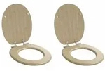 vidaXL Soft-Close Toilettensitz 2 pcs Heller Bambusfarbton 44 x 38 cm