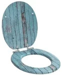 vidaXL Soft-Close Toilettensitz Blau 44 x 38 cm MDF-Platte