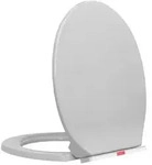 vidaXL Toilettensitz mit Absenkautomatik Quick-Release Hellgrau Oval