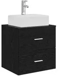 vidaXL Wandmontierte Waschtisch Schwarze Eiche 49,5 x 41 x 62,5 cm