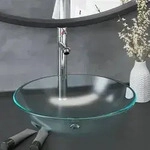 vidaXL Badezimmer Waschbecken mit Wasserhahn und Ablaufgarnitur aus mattiertem,